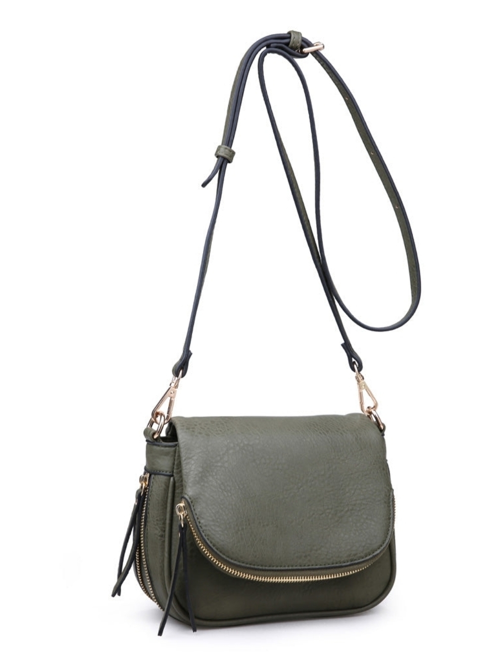 Moda Luxe Diva Crossbody Bag Vegan Leather Avocado Green